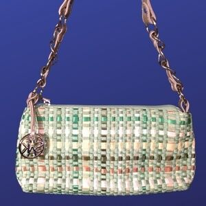 The SAK 100% sustainable woven fabric/PVC leather top-handle satchel handbag,NWT